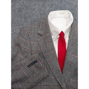 DiBenedetto Camel‎ Hair Blazer Mens 40 Regular Gray Glen Plaid Sportcoat